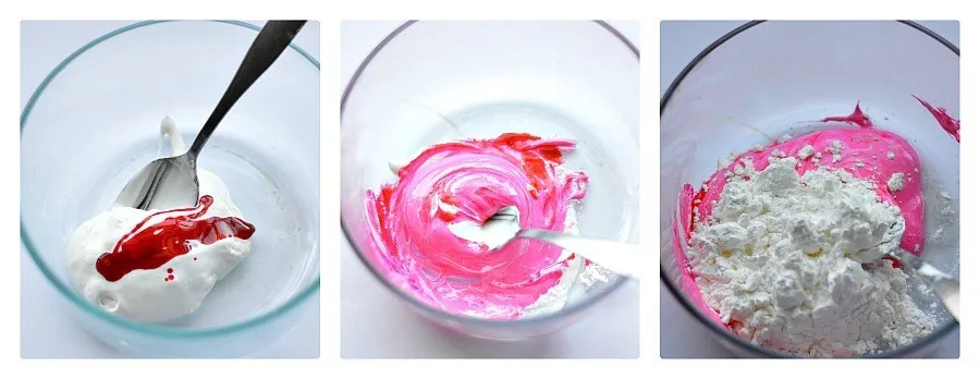 no cook marshmallow playdough process