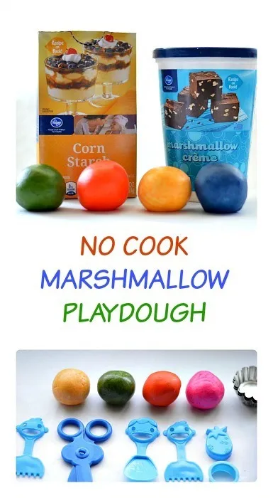 Edible playdough - no cook marshmallow playdough
