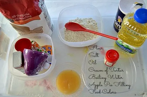 materials needed for fall play dough bakery
