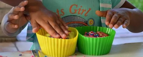 playing with play dough