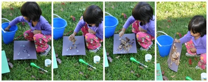 Leaves as Glitter Fall Art