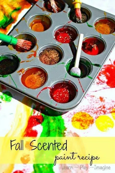 Homemade Paint {Fall Sticky Paints} (1)