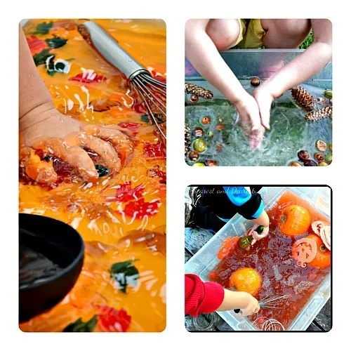 water play for fall sensory