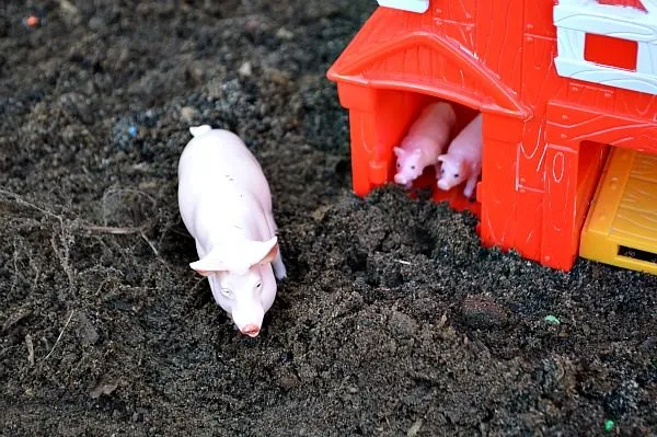 pig pen during small world play