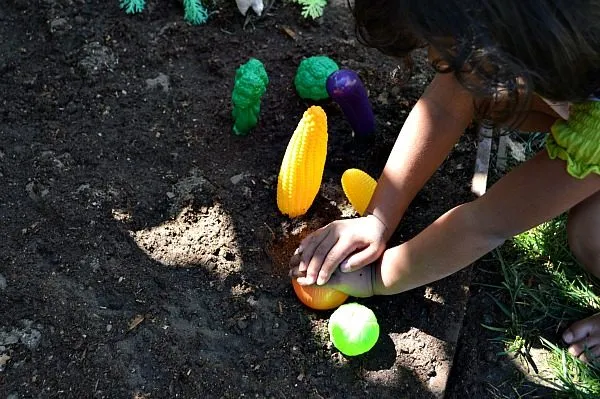 planting veggies in small world play