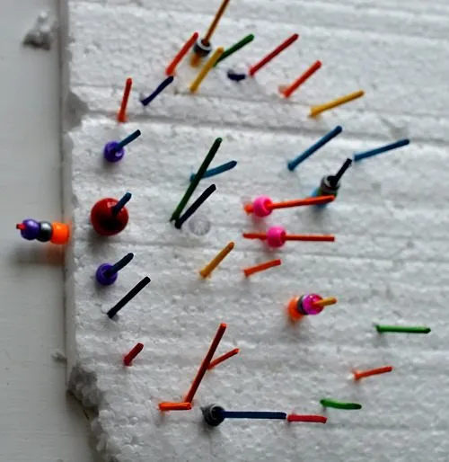 matches world on styrofoam fine motor