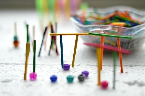 building with matches fine motor