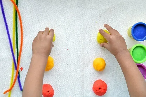 fine motor game playdough