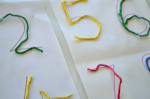 pre writing with yarn