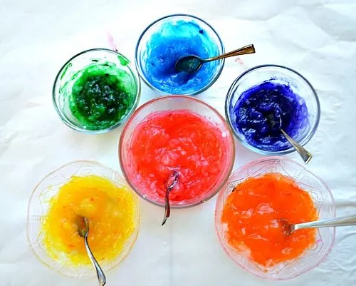 an array of homemade paint