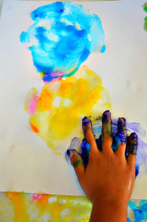 hand prints with paint