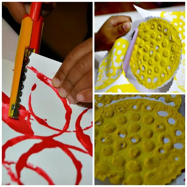 textured paper cutting