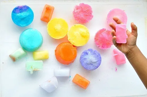 SENSORY PLAY WITH FROZEN SOAP