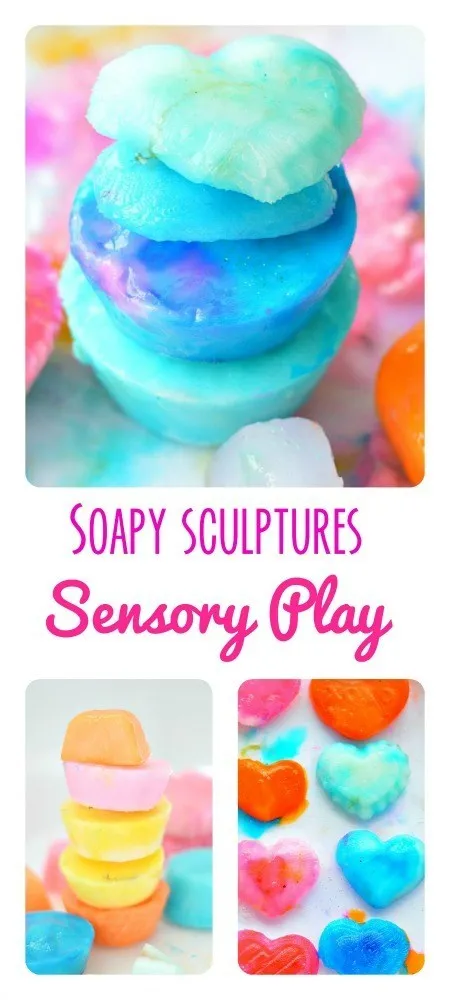 Frozen soap sculptures and sensory play