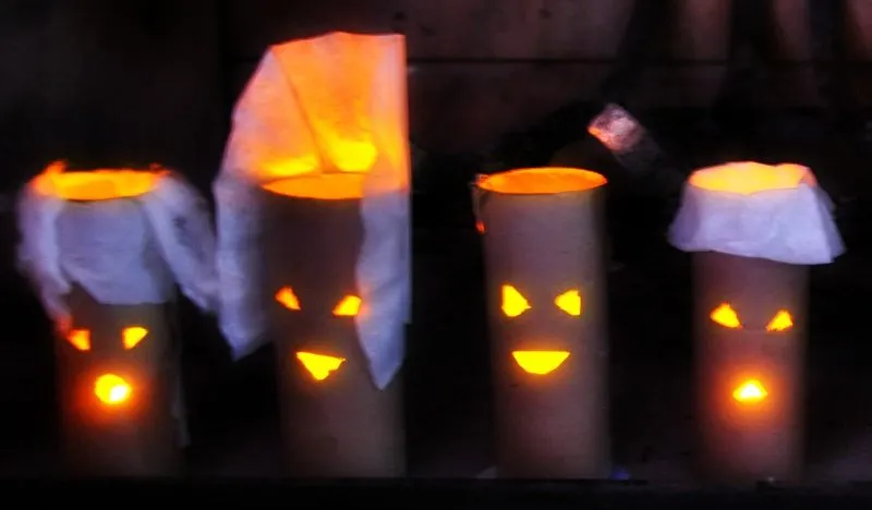 Paper Roll Jack-O-Lanterns