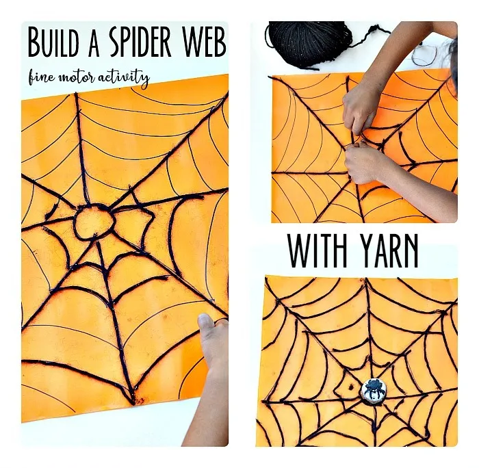 Halloween Fine Motor Activities: Build a Spider Web