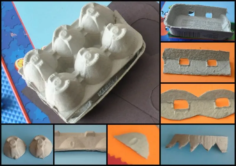Egg Carton Pumpkin Faces