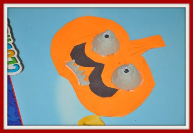 Egg Carton Pumpkin Faces
