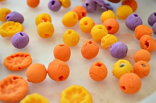 dried clay beads