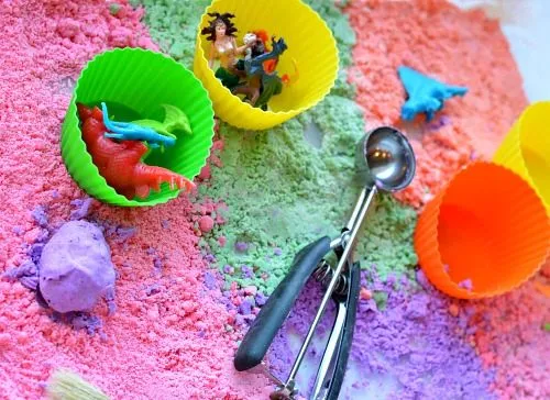 exploratory materials for homemade cloud dough recipe