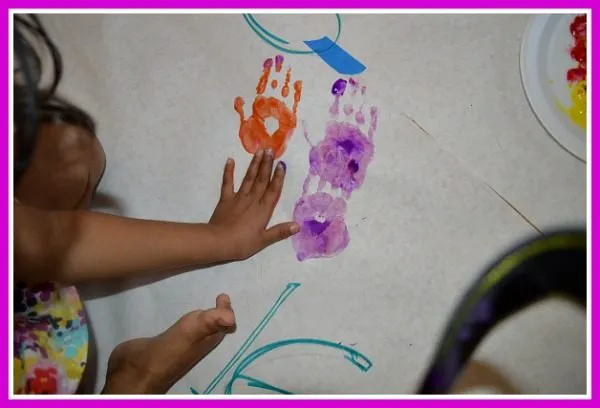 handprint hearts for valentines