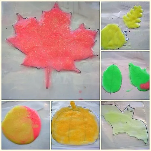 all the glowing glue before drying
