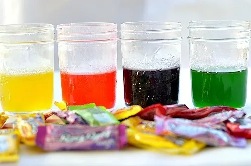 homemade liquid watercolors made with candy
