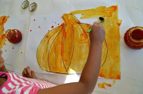 painting pumpkins