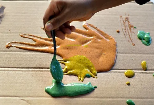 painting with sandy puffy paint
