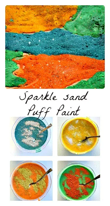 Sparkle Sand Puffy Paint Recipe from Blog Me MOm