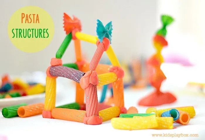 Engineering for kids with pasta building