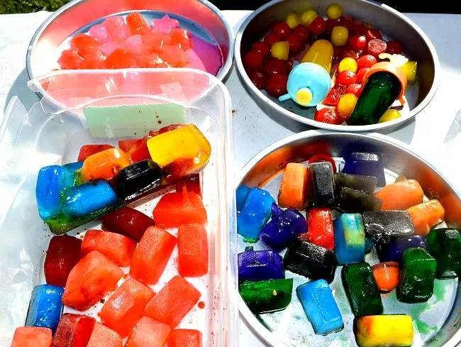 colored ice set up