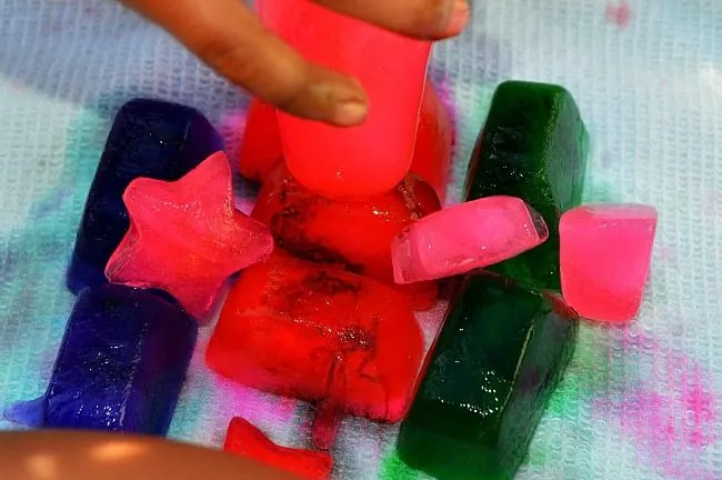 playing with ice