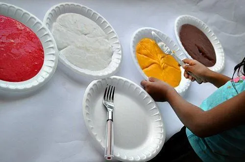 colored slime for sensory play