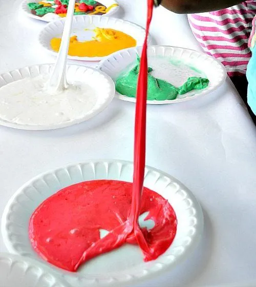 kids sensory activities red slime