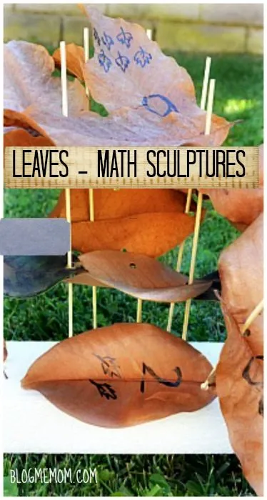 Leaves Math - Stacking and Sculptures from Blog Me Mom