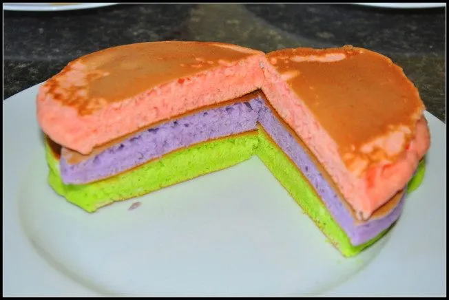 Pink, Purple and Green Pancakes