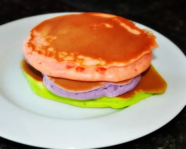 Pink, Purple and Green Pancakes