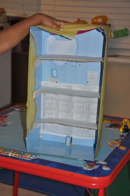 Pretend Play Bakery with a Cardboard Display Shelf