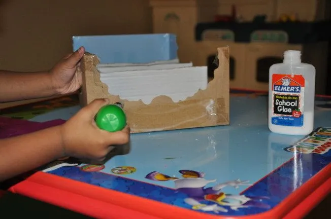 Pretend Play Bakery with a Cardboard Display Shelf
