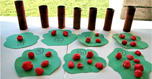 lined up toddler crafts