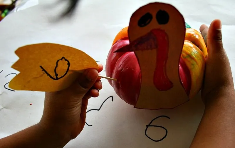 Number Turkey Pumpkin Craft