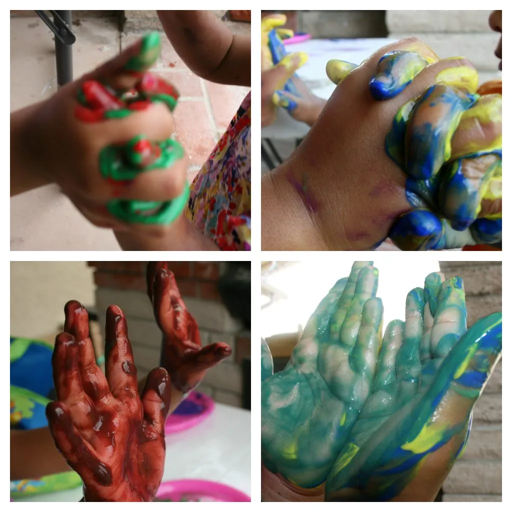 Hold-Hands Color Mixing Handprints