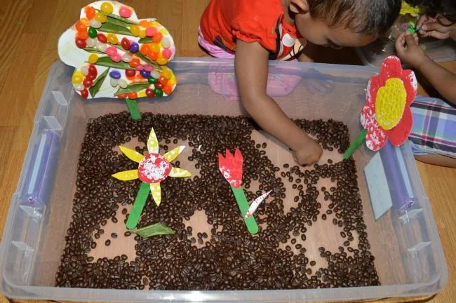 creating sensory bin based on a book