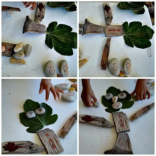 making faces from nature