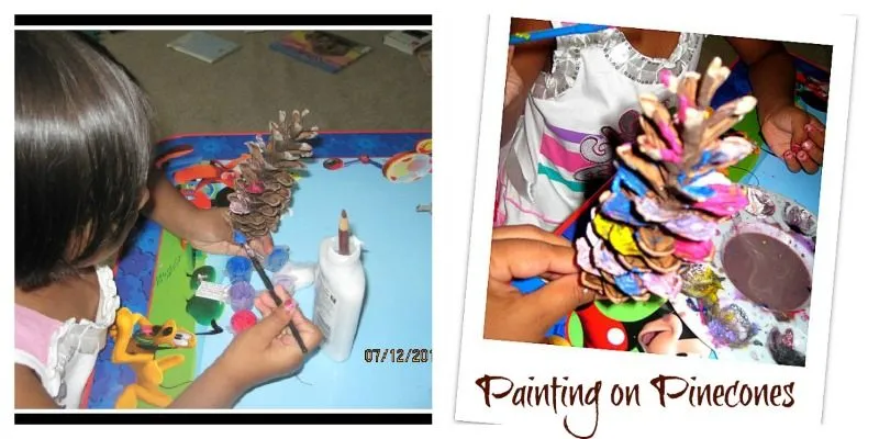 Painting on Pine Cones