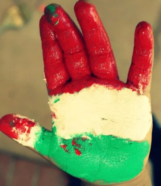 Patriotic Peacock Handprint