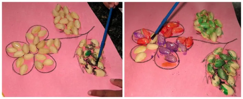 Pistachio Shell Flower and Frame Crafts