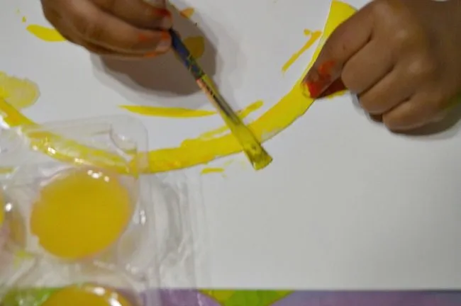 painting rainbows fine motor
