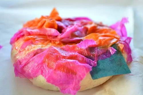 completed play dough with crepe